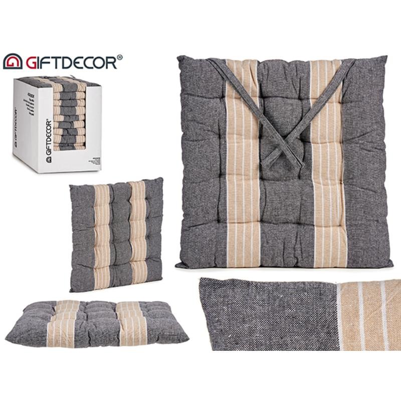 COJIN SILLA RALLAS GRIS OSCURO