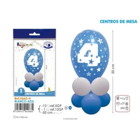 KIT CENTRO NUMERO 4 AZUL/BLANCO