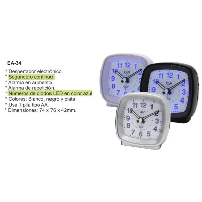 DESPERTADOR ANALOGICO SEGUNDERO CONTINUO LUMINISCE