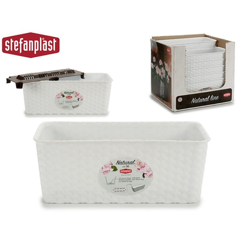 JARDINERA NATURAL RESER AGUA 30 CM BLANCO