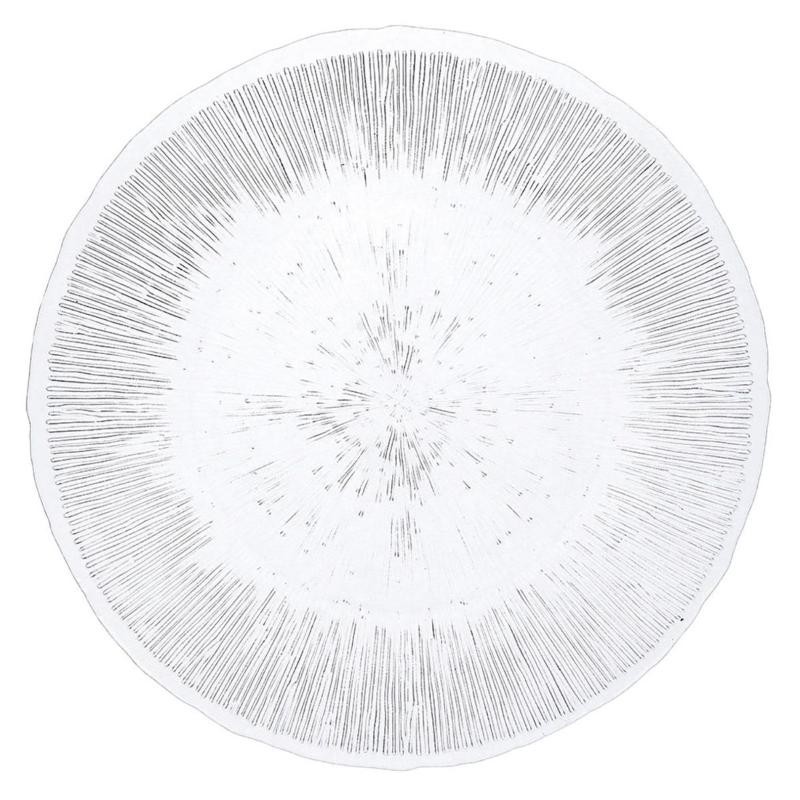 PLATO 28 CM VIDRIO RELIEVE FUSION LONJA