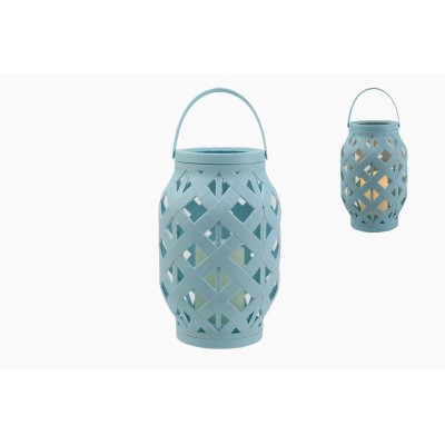 FAROL LED RATTAN AZUL 14*14*24 CM