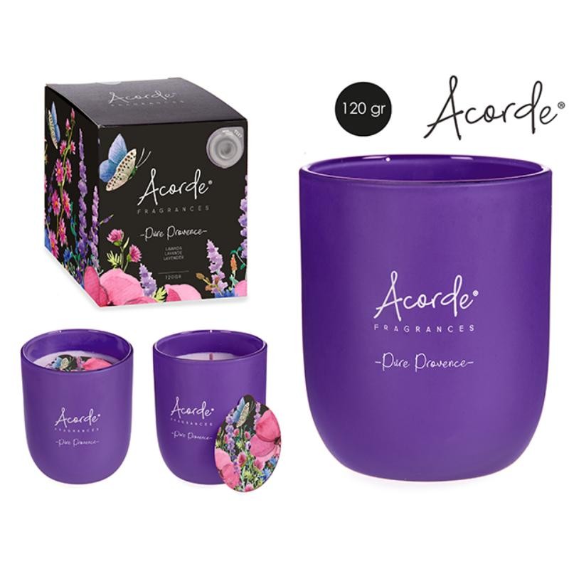 VASO VELA 120 GR CON DISEÑO LAVANDA