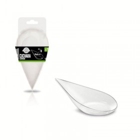 CUCHARA LAGRIMA TRANSPARENTE FINGER FOOD 10X5 CM 8 UD