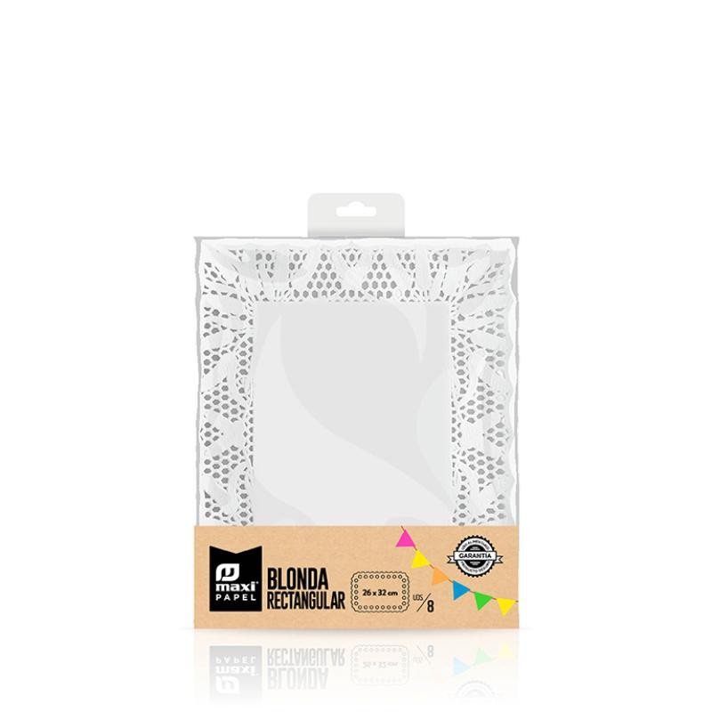 BLONDA RECTANGULAR BLANCA 26X32 CM 8 UDS