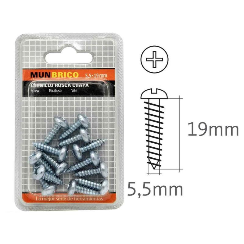 TORNILLO ROSCA CHAPA 5.5X19