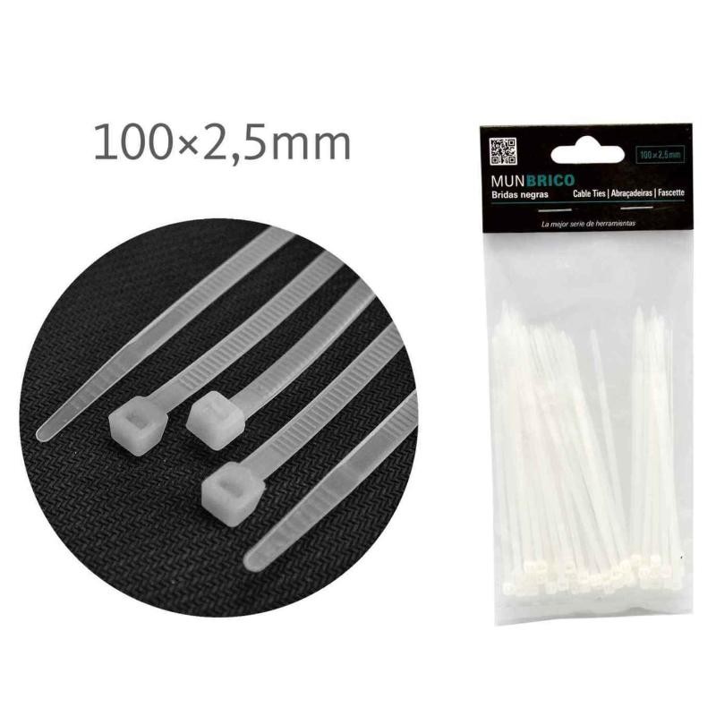 BRIDAS 100X2.5 MM 50 PC BLANCO