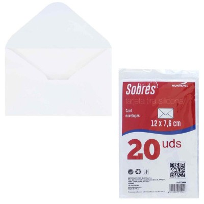 SOBRE TARJETA TIRA SILICONA 12X7.6 CM 20 UDS