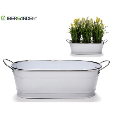 JARDINERA 2 ASAS BLANCO FILO PLATA