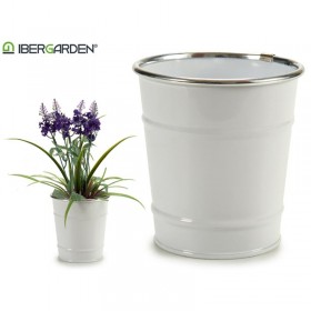 CUBO PEQUEÑO BLANCO FILO PLATA