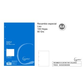 RECAMBIOS A4 LISO 90G 100H 4 TALADROS