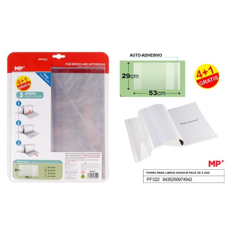 FORRO PARA LIBROS 29X53 CM PACK DE 5 UDS