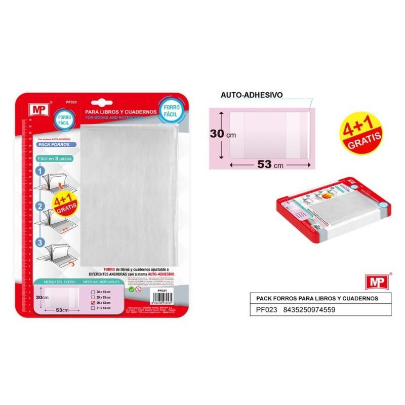 FORRO PARA LIBROS 30X53 CM PACK DE 5 UDS
