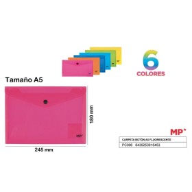 CARPETA SOBRE CON BOTON A5 FLUORESCENTE