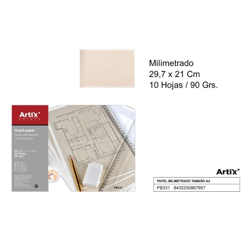 PAPEL MILIMETRADO A4 10 HOJAS