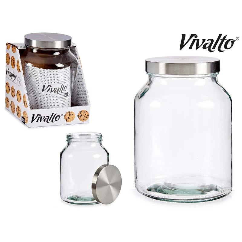 BOTE VIDRIO CON TAPA METAL
