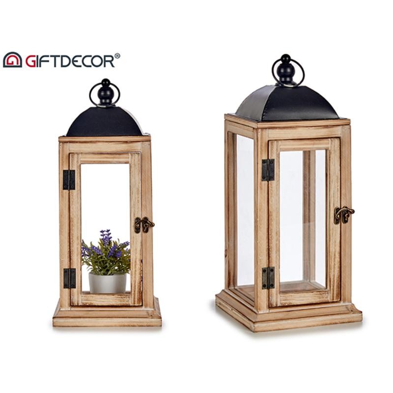 FAROL MADERA NATURAL RECTANGULAR MEDI