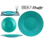 PLATO VIDRIO 27 CM TURQUESA