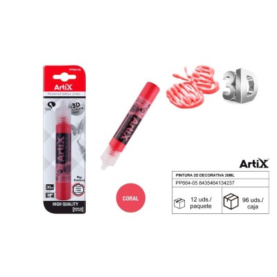 PINTURA 3D DECORATIVA 30 ML CORAL