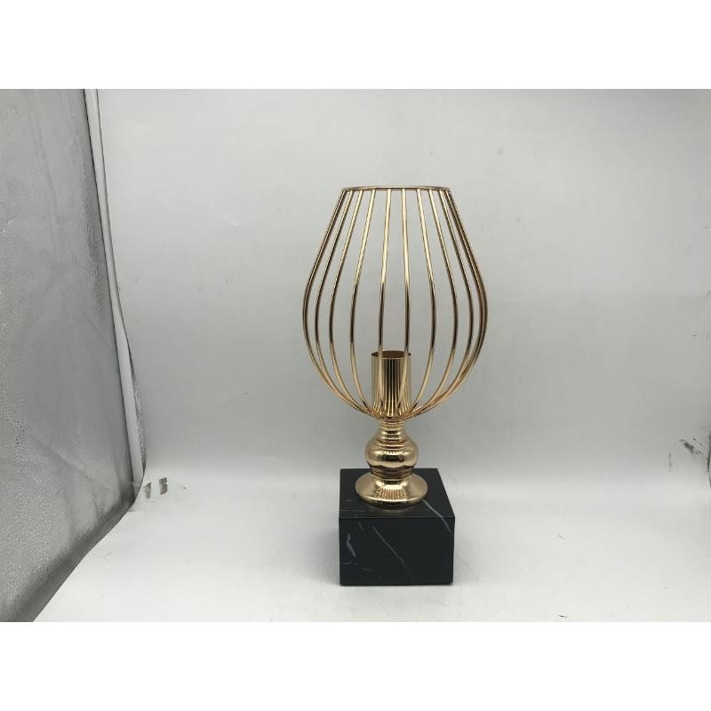PORTAVELAS METAL ORO 18*15*37H CM