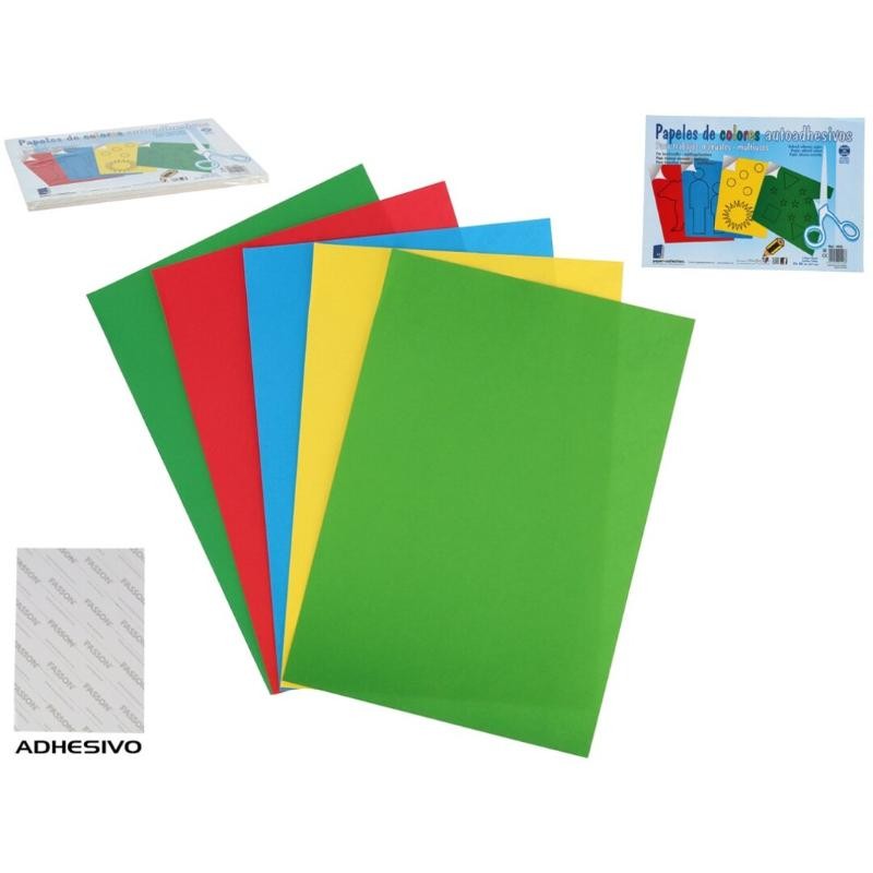 BLOC 7 PAPELES COLORES AUTOADHESIVOS A-4