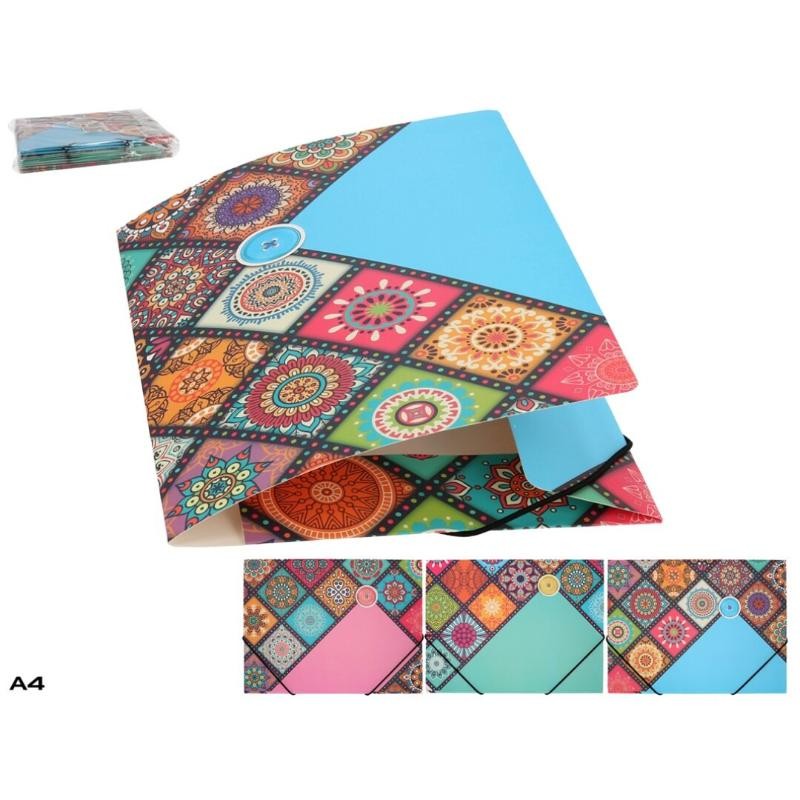 CARPETA SOLAPAS A4 GOMA MOSAIC SURTD