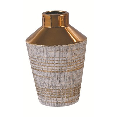 FLORERO PORCELANA ORO 13*13*20H CM