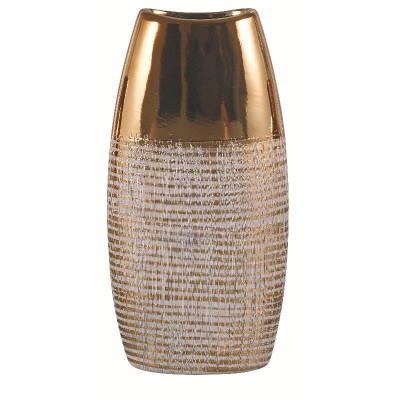 FLORERO PORCELANA ORO 15*7*31H CM