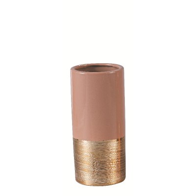FLORERO PORCELANA ROSA 9*9*21H CM