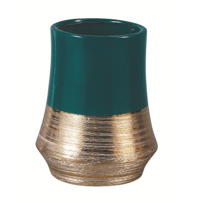 FLORERO PORCELANA VERDE PATO 15*15*17H CM