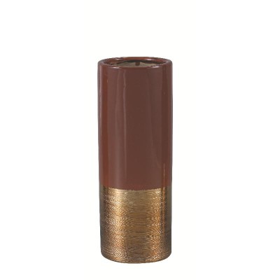 FLORERO PORCELANA GRANATE 9*9*25H CM