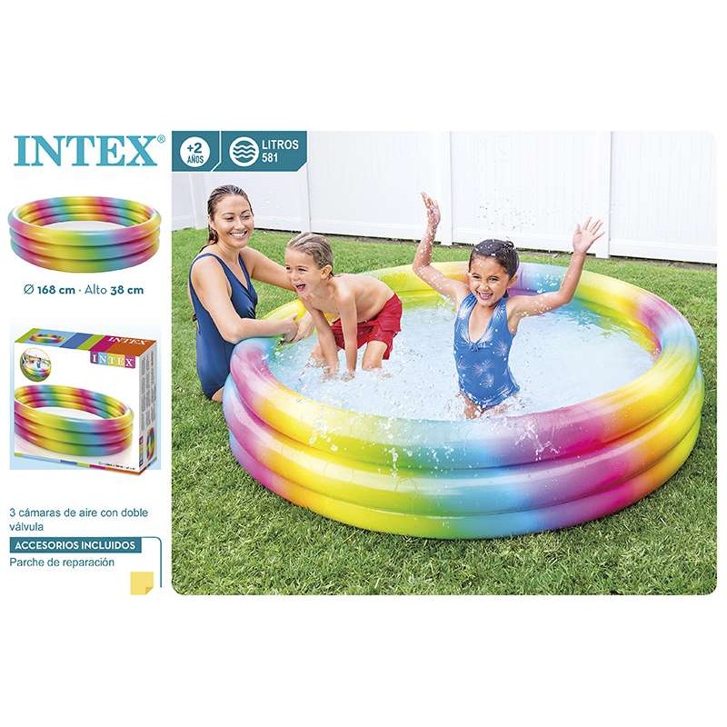 PISCINA 3 AROS MULTICOLOR 168X38 CM