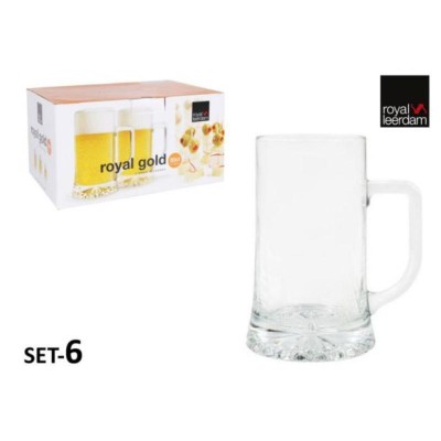 SET 6 JARRA CERVEZA 50 CL ROYAL GOLD