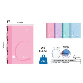 CUADERNO ESP. Fº 80H 90GR PASTEL