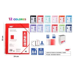 CARPETA 20 FUNDAS A4 CON ESPIRAL Y GOMAS