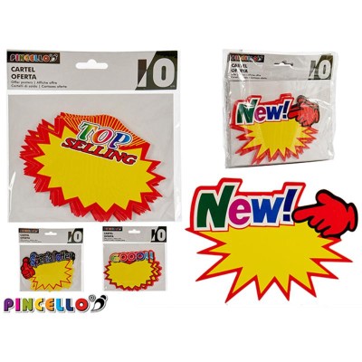 CARTEL OFERTA PALABRAS 10 PCS 10X14 CM S4