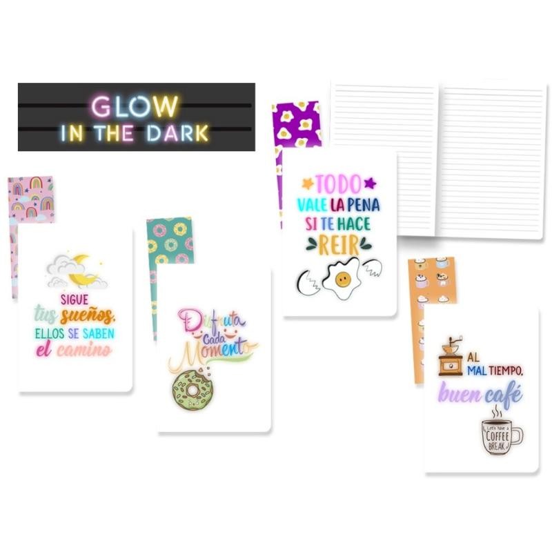 GLOW IN THE DARK LIBRETA A5 CON MARCAPAGINAS