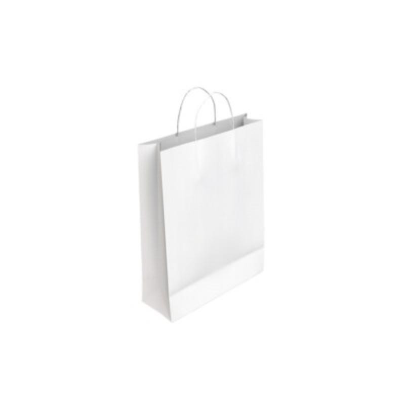 BOLSA PAPEL CELULOSA BLANCO S 24X10X32 CM