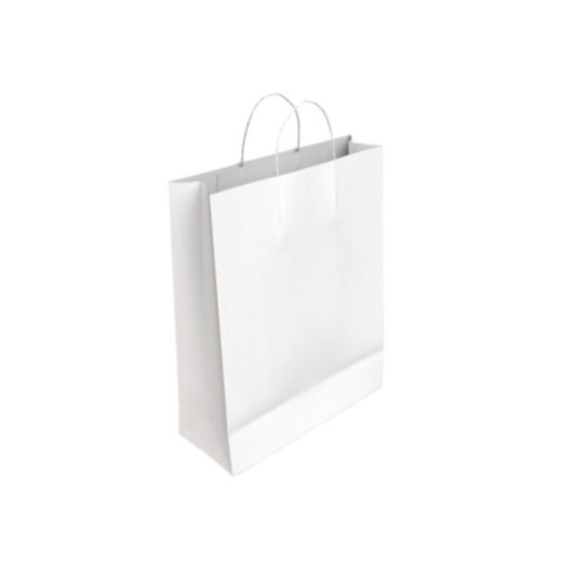 BOLSA PAPEL CELULOSA BLANCO L 32X14X40 CM