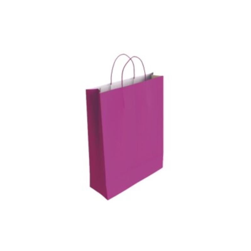 BOLSA PAPEL CELULOSA FUCSIA L 32X14X40 CM