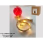 BOLA 24 LED ROJO CUERDA COLGANTE 15CM. / 1 METRO