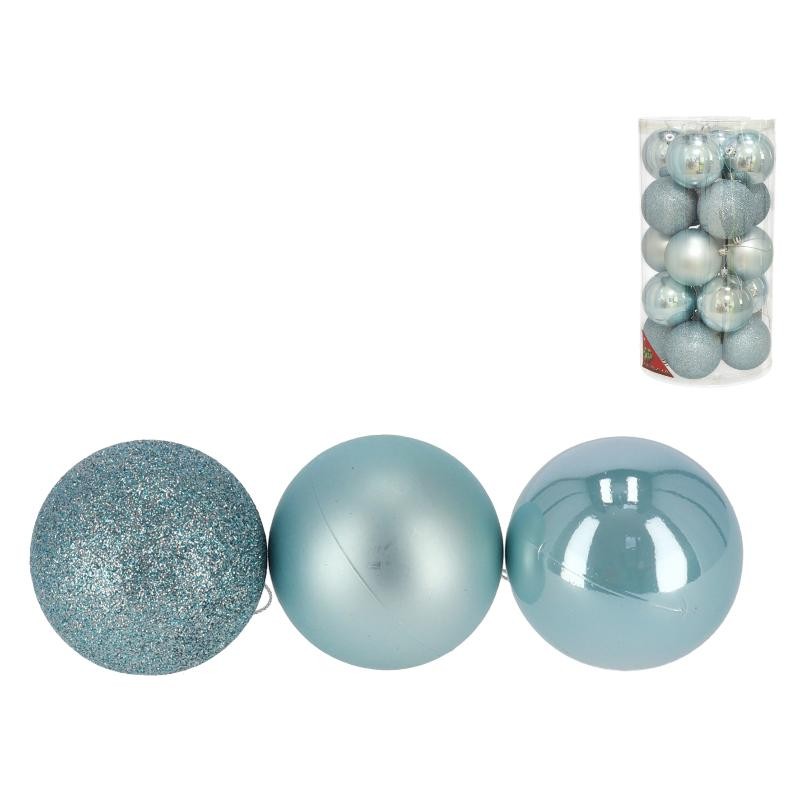 SET 20 BOLAS NAVIDAD BOTE MOTLEY AZUL 8 CM. SURTIL.
