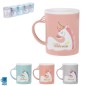 TAZA UNICORNIO PLASTICO SURT 400 ML