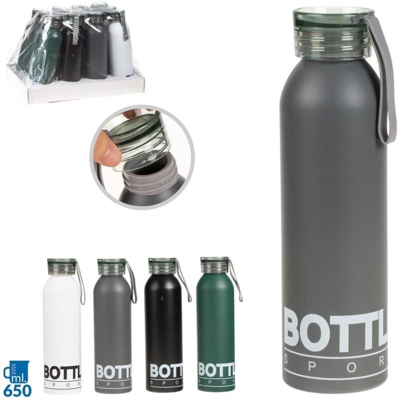 BOTELLA AGUA CON CUERDA SPORT ACEROINOX SURT 650ML