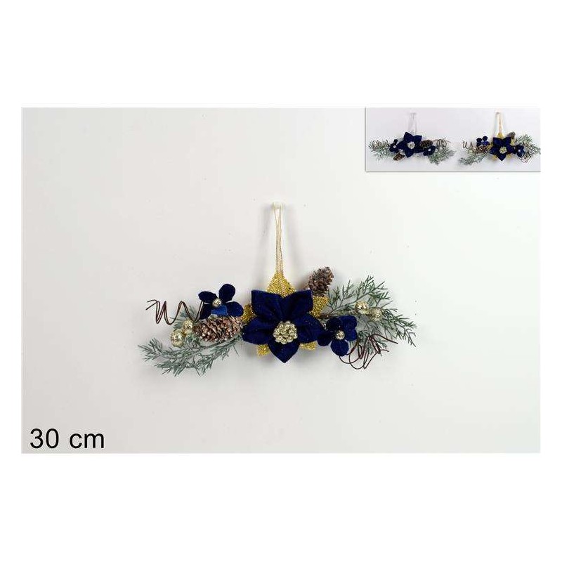 APPENDINO FASCINA C/FIORE NATALIZIO 30CM BLU      