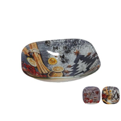 BOWL CUADRO XMAS 12.5 CM 2 STD