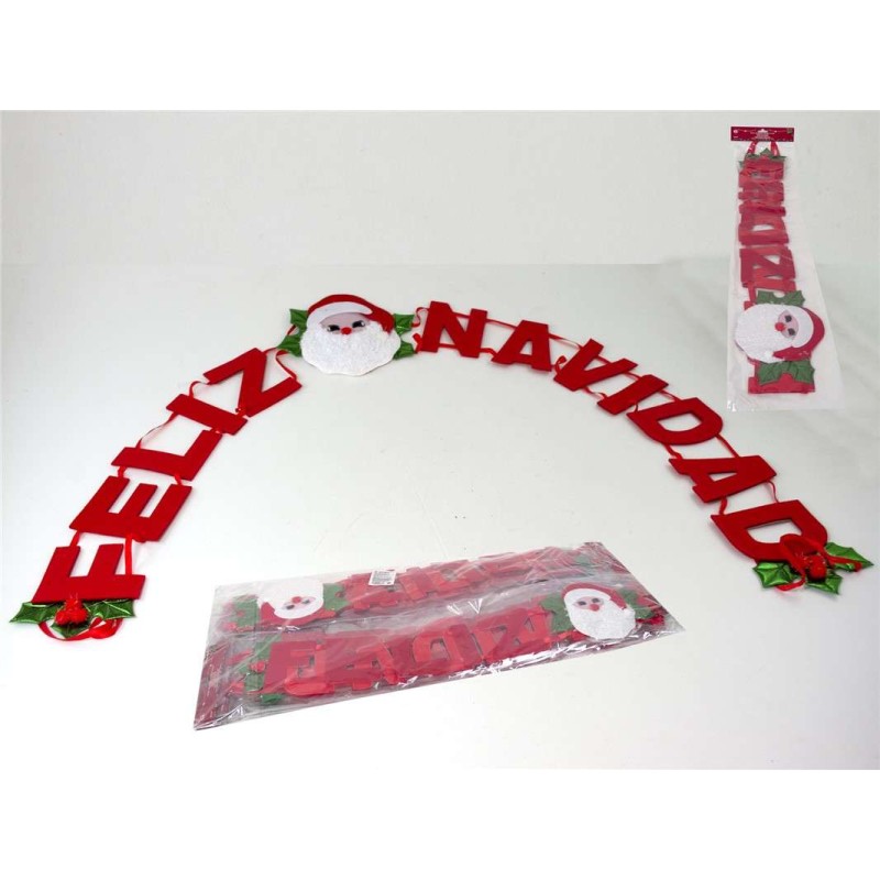 FELIZ NAVIDAD C/SANTA CLAUS 152CM.                