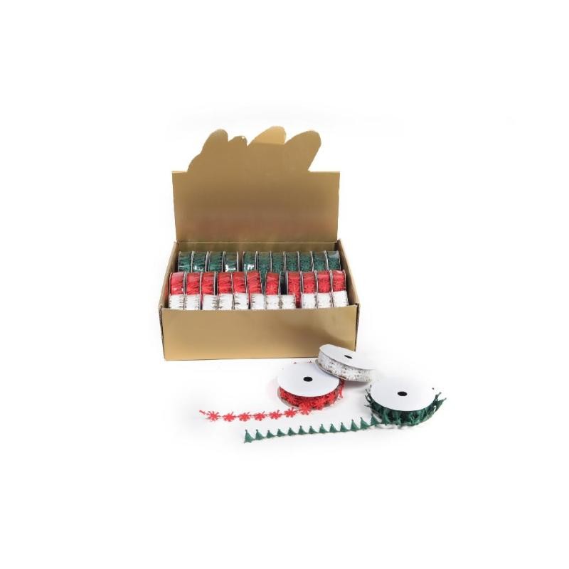 CINTA NAVIDAD 2X2 EN DISPLAYS DE COLORES VARIADOS