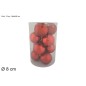 BOLA 8 CM 12 PZ BRILL/OPACA/MATE ROJO EN CAJA