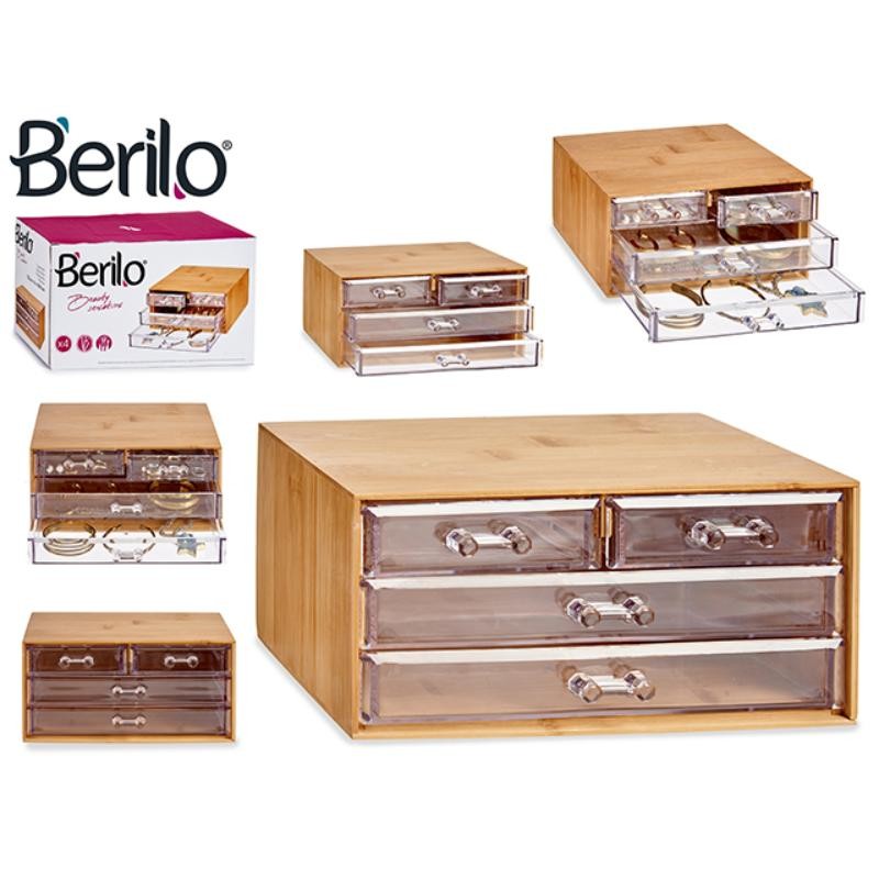 CAJA ACRILICA BAMBU ORGANIZADORA RECTA